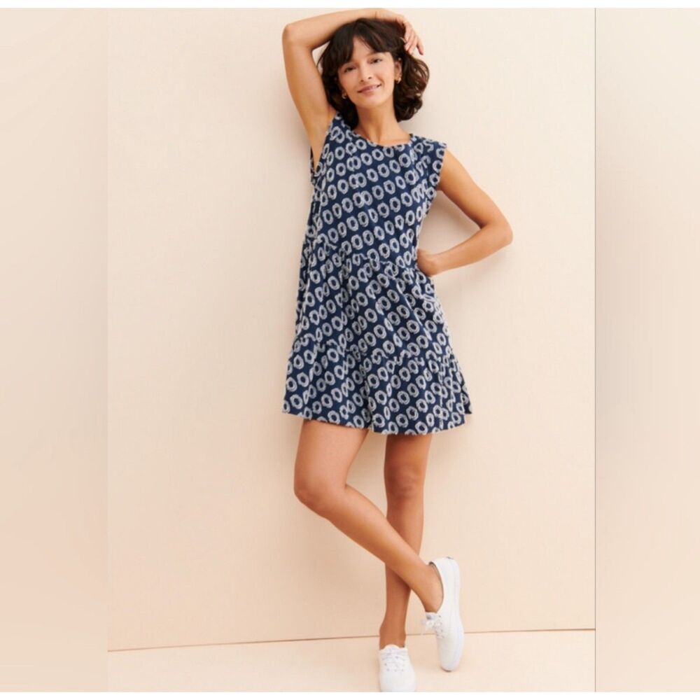 Maeve Lisanne Tunic Dress XS Textured Polka Dot Anthropologie Boho